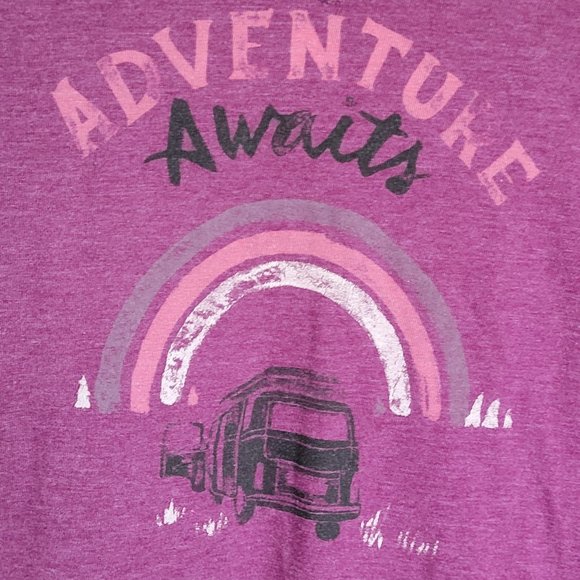 The North Face Adventure Awaits Purple Grey Baseball Tee Size Small - Picture 4 of 10